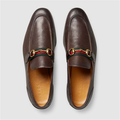 gucci loafers black or brown|gucci men's loafer with horsebit.